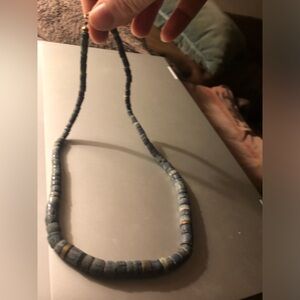 🌴Blue Denim Coral Beaded Heishi Necklace- 105A $65 or $50 w/offer